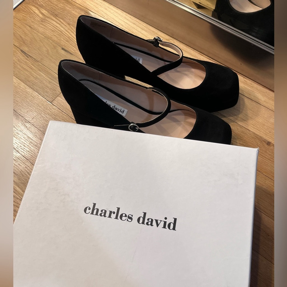 Charles David Vivianna Black Suede Mary Janes - Picture 9 of 9